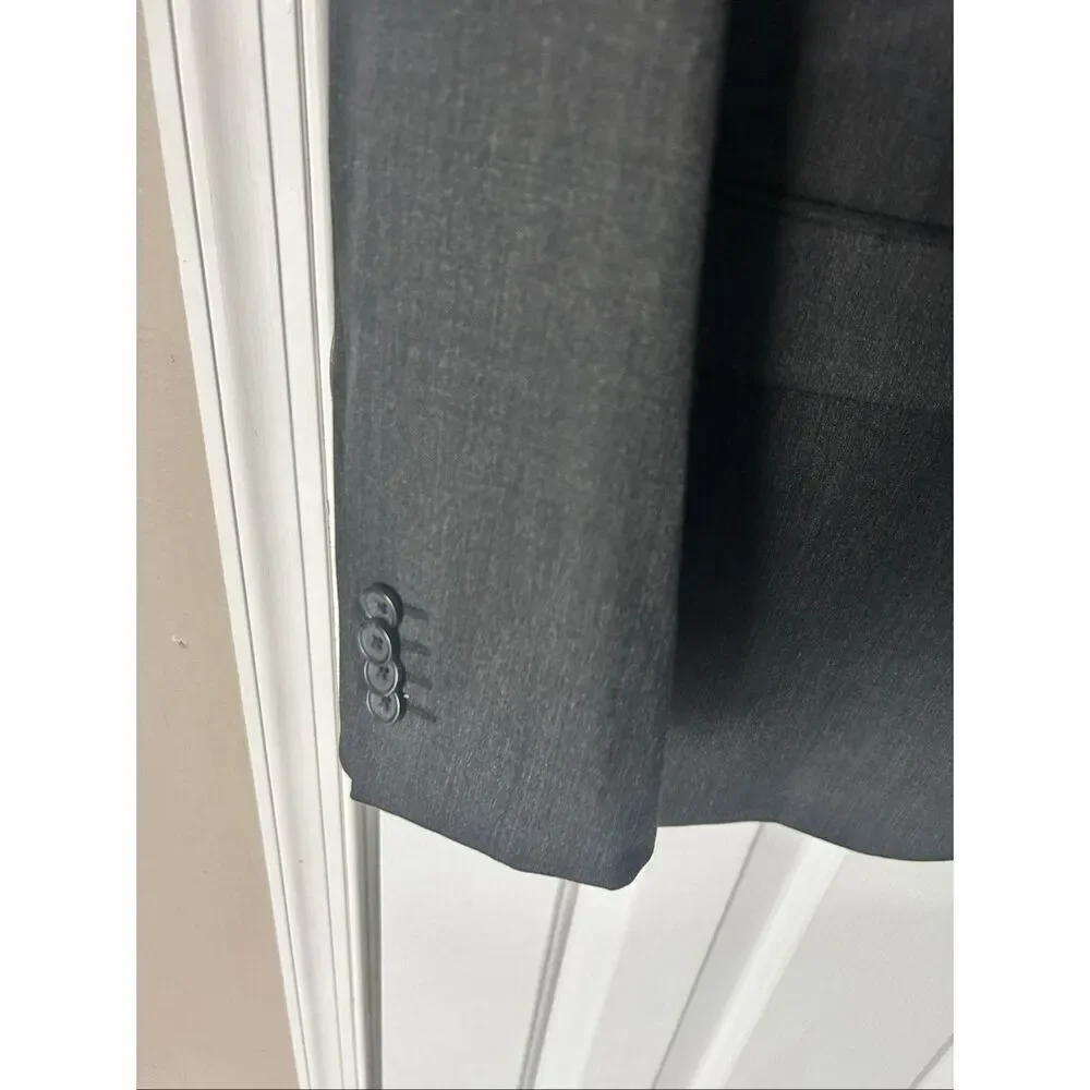 Banana Republic grey blazer work jacket size 42R wool slim fit tailored